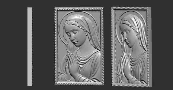 Virgin Mary Pendant 4 3D print model