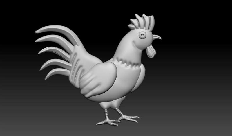 Rooster Hen Relief 3D Printable Model