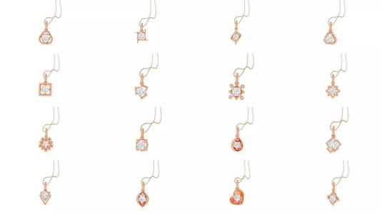 17 Light Solitaire Pendant Earrings Set 3dm stl obj mtl gltf glb 3D Model Collection