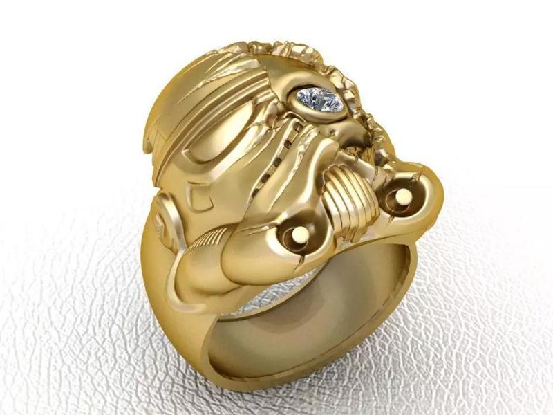 gold warrior helmet ring  3D printable model