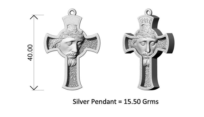 Jesus Cross Silver Pendant Design