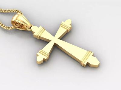 Light Gold 18K Cross Pendant 2CP077