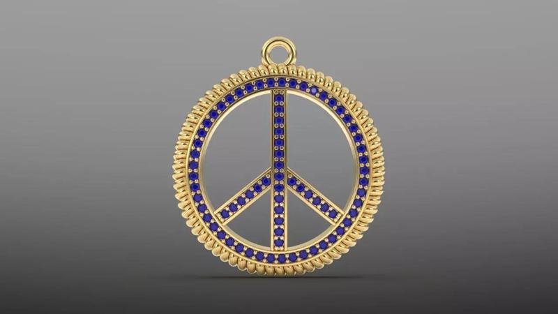 peace diamond charm