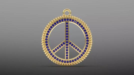 peace diamond charm