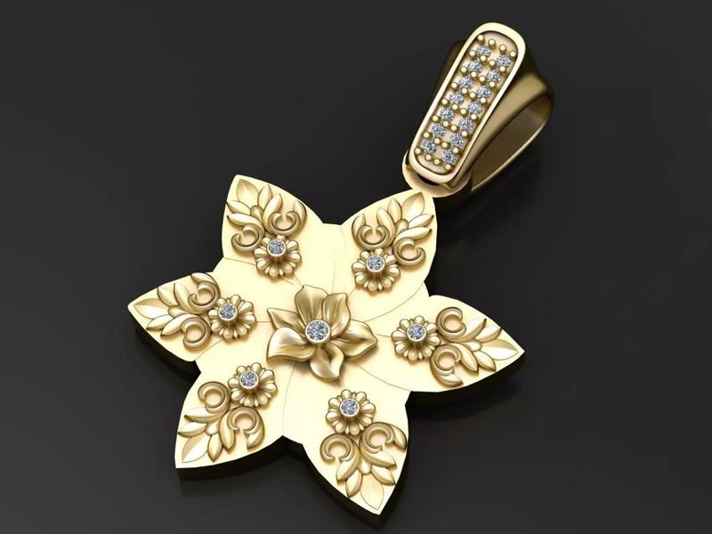 STAR GOLDEN PENDANT 3D PRINTABLE MODEL