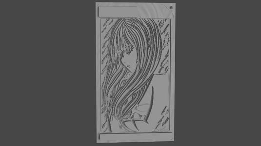 3D art girl frame
