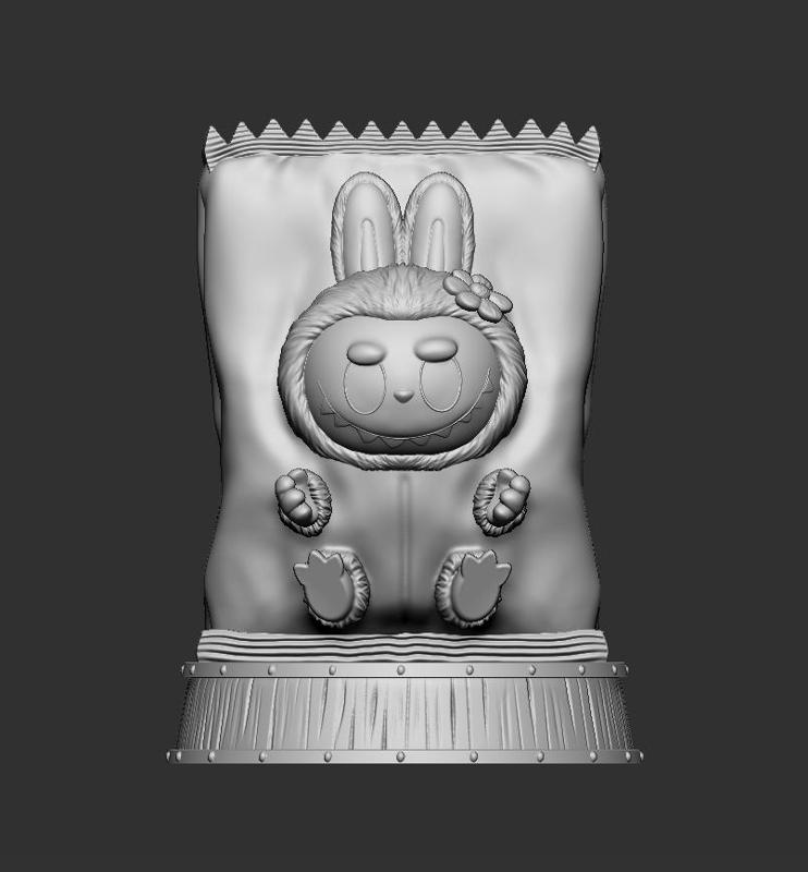 Labubu sitting snack