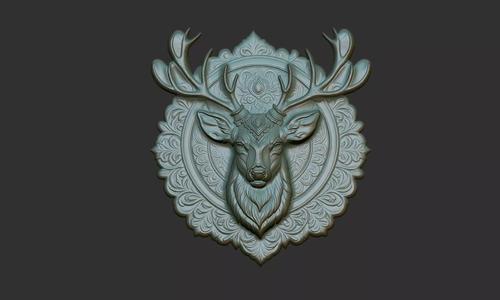 Deer Pendant Bas Relief 01