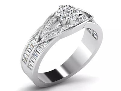Light Weight White Gold Diamond Ring DR-6475