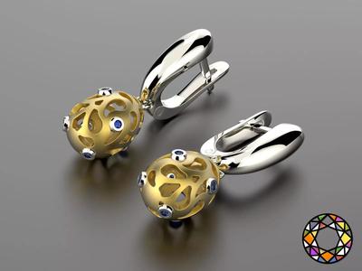 Easter eggs collection earrings set 7 with gems 0140
