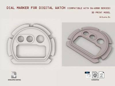 Dial marker for digital watch