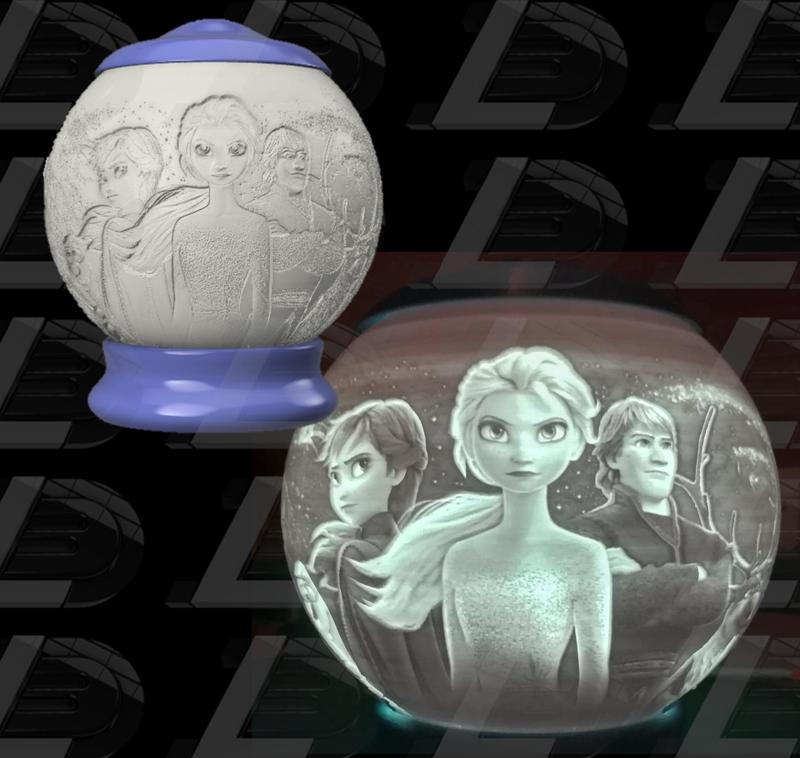 Frozen (Snow Queen) spherical night light lithophane