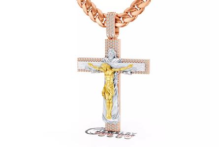 Custom God the Father with Jesus Diamond Pendnat - God Jesus