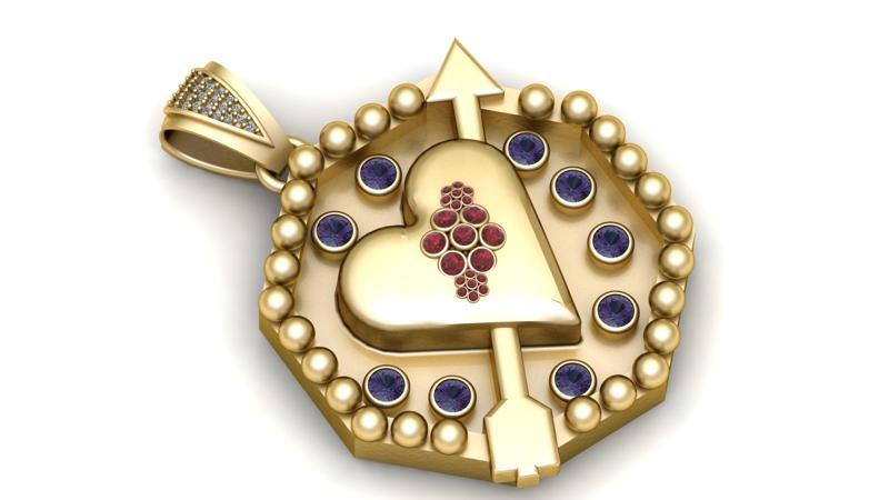 Cupid’s Heart Arrow Pendant