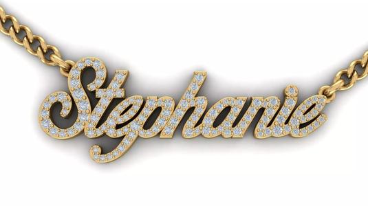 Custom Diamond Name Pendant STEPHANIE