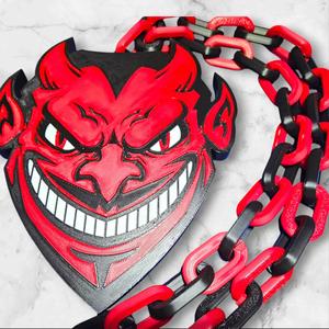 Halloween Devil Man Big Emblem with Chain Links