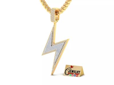Custom Lightning Bolt Pendant - thunder Logo - Flash Necklace