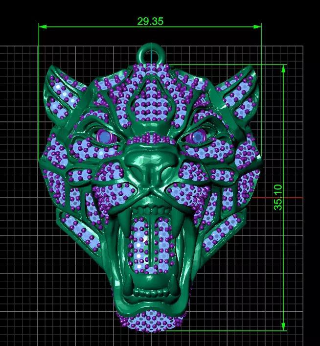 3d zbrush tiger pendant model