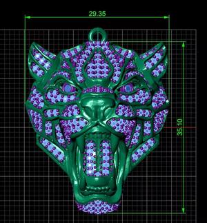 3d zbrush tiger pendant model