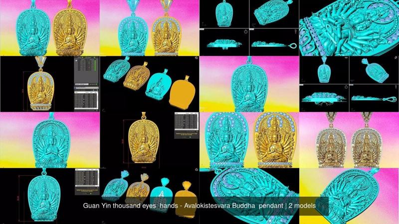 Guan Yin thousand eyes  hands - Avalokistesvara Buddha  pendant 3D Model Collection