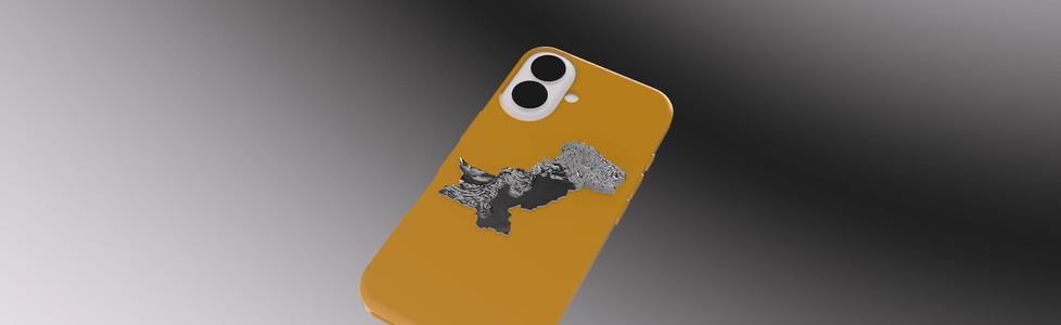 Iphone 16 case with Pakistan Relief Map STL