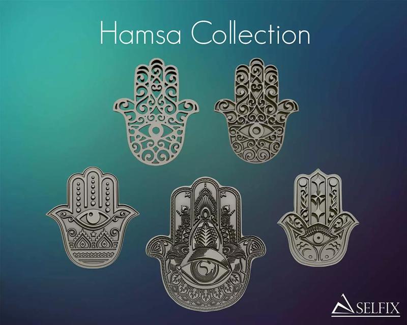 Hamsa Hand symbol collection for 3D print