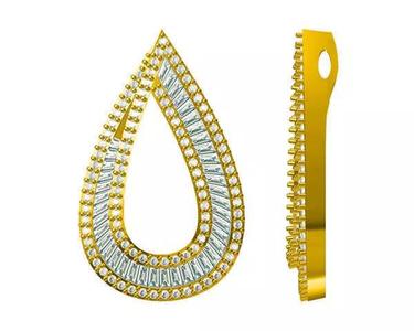 JCD Format Minimalist drop shape with baguette cut pendant