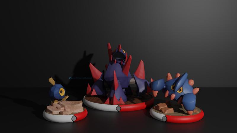 Roggenrola, Boldore and Gigalith 3D print model