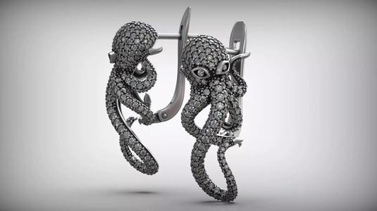 Ocean Octopus Diamond Earrings