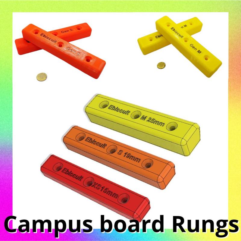 Climbing Campus board Rungs - Hangboard - finger strength trainer - Grip slats  - rock climbing holds  - file for 3D printing