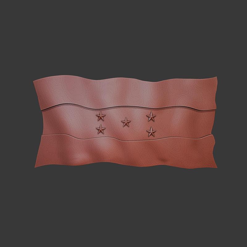 Honduras flag 3d relief .stl file