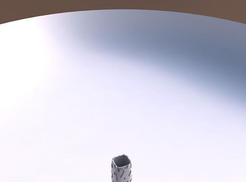 Vase quadratic tall with cavities