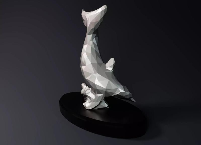 Low Poly Dolphin Statue