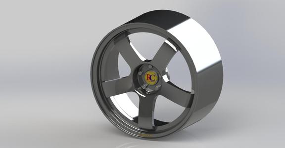 Scaled rims - Volk Racing TE37 by RangeCustom MI 5-spoke 1:24 (scaled cross-section)
