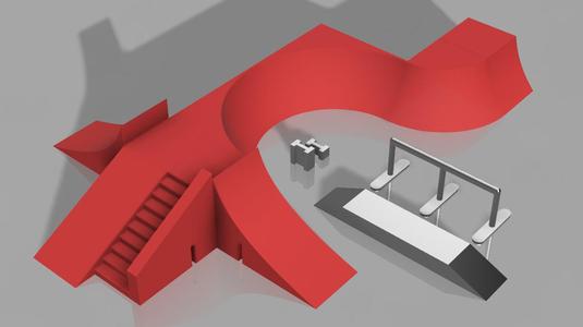 Fingerboard skate ramp