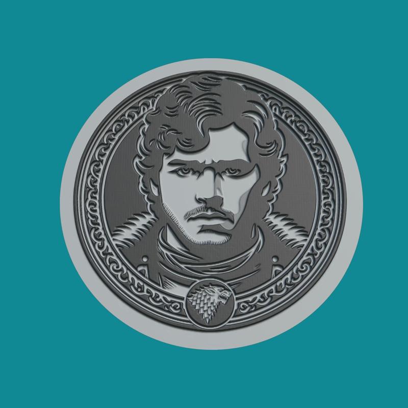 Robb Stark Print Model Robb Stark Medallion Robb Stark Wall Decor