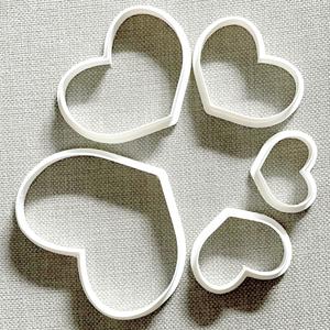 Heart Cookie Cutter, Heart Shape, Heart Polymer Clay Cutter, 5 sizes, irregular shape
