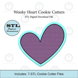 Wonky Heart Cookie Cutters | STL Files