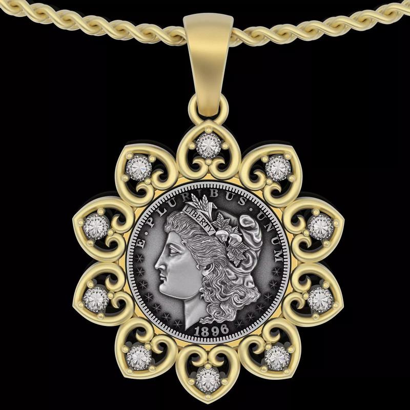 Coin Morgan dollar printable jewelry 3d Pendant