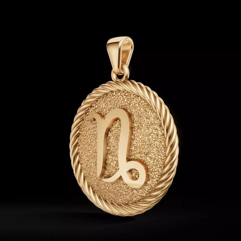 Capricorn Zodiac Pendant  Double-Sided 3D Jewelry Model