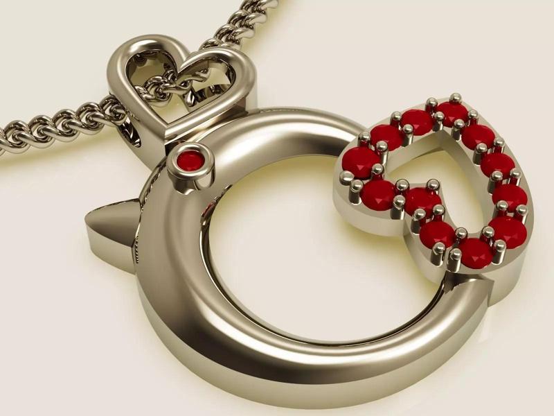 Chicken pendant silver gold  3D printable jewelry model