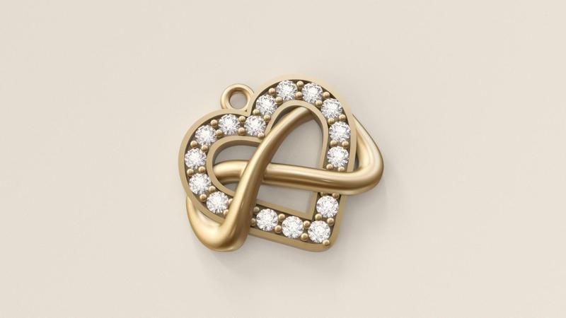 Infinite Heart Pendant (3D Printable Model)
