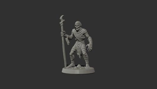 Mummified Sentinel – 32mm Miniature | With & Without Base | STL for 3D Printing