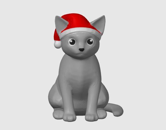 gato de navidad multicolor