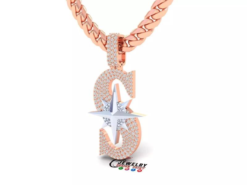 Custom Seattle Mariners Diamond Pendant - Base Ball Team