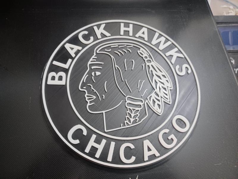 Retro Chicago Black Hawks Wall Plaque