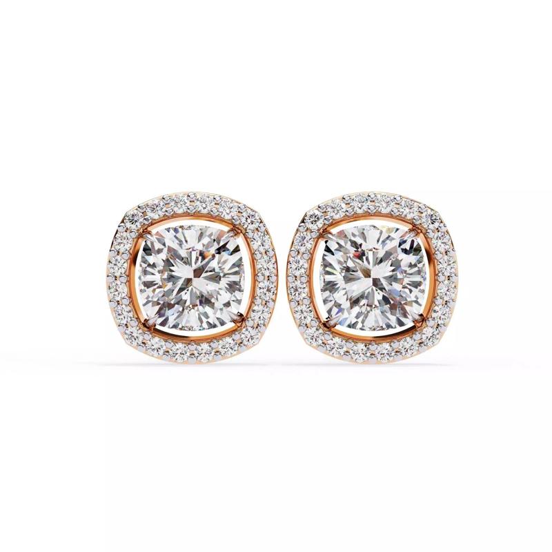 Diamond Studs Earrings 360 animation renders 3dm stl details