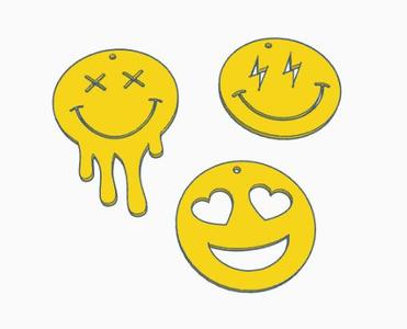 emoji key chains x3