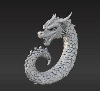 Curved Mythical Massager – Sculpted Fantasy Texture Model
