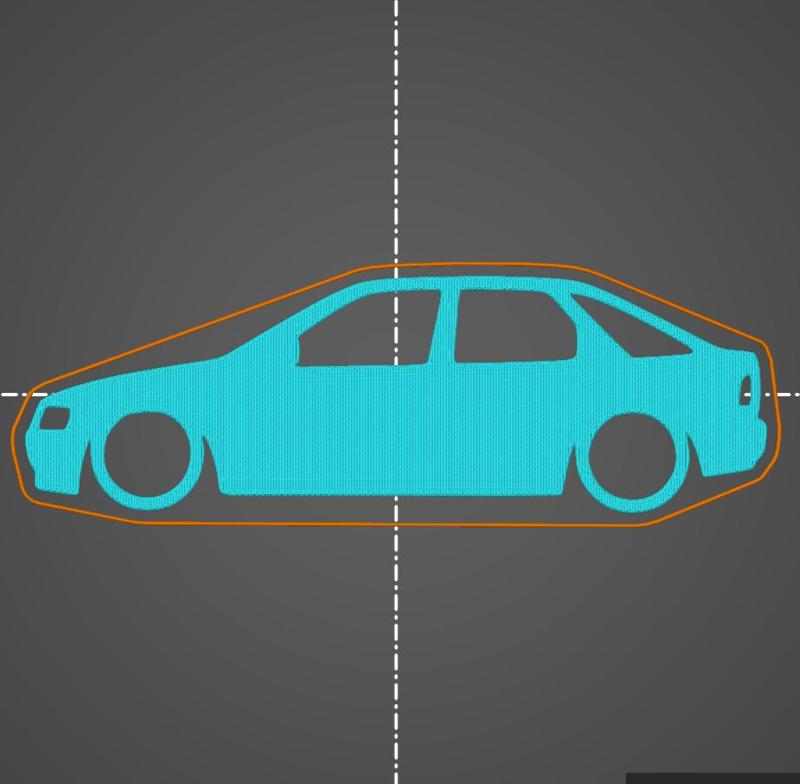 Ford Escort MK5 5 door key silhouette